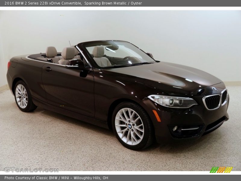Sparkling Brown Metallic / Oyster 2016 BMW 2 Series 228i xDrive Convertible