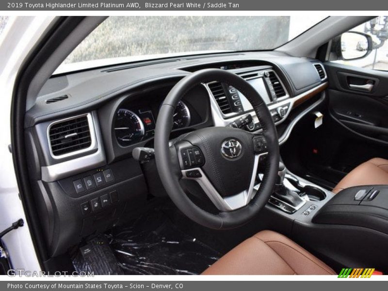 Blizzard Pearl White / Saddle Tan 2019 Toyota Highlander Limited Platinum AWD