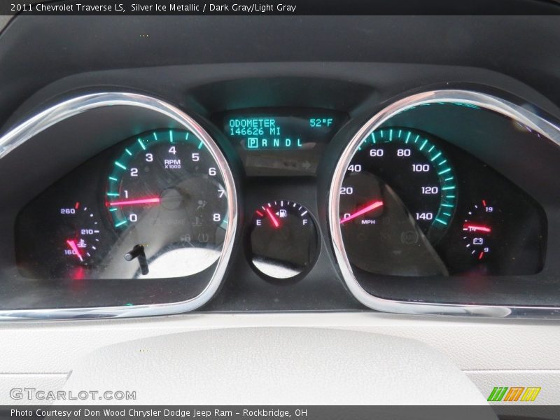 Silver Ice Metallic / Dark Gray/Light Gray 2011 Chevrolet Traverse LS