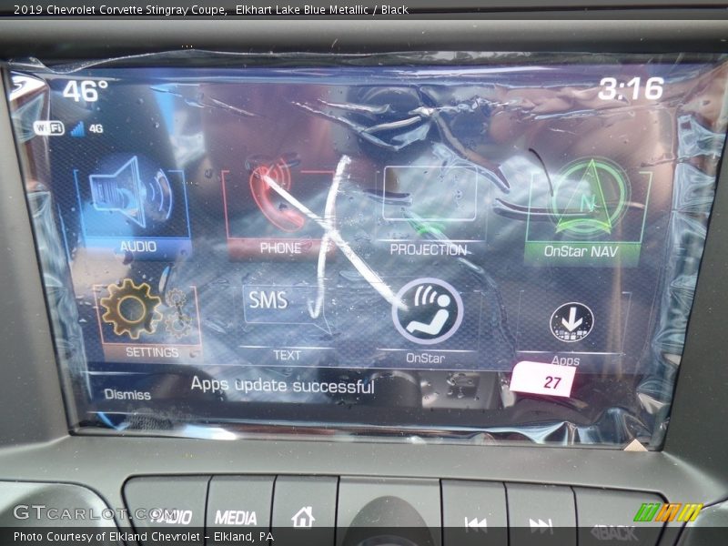 Elkhart Lake Blue Metallic / Black 2019 Chevrolet Corvette Stingray Coupe