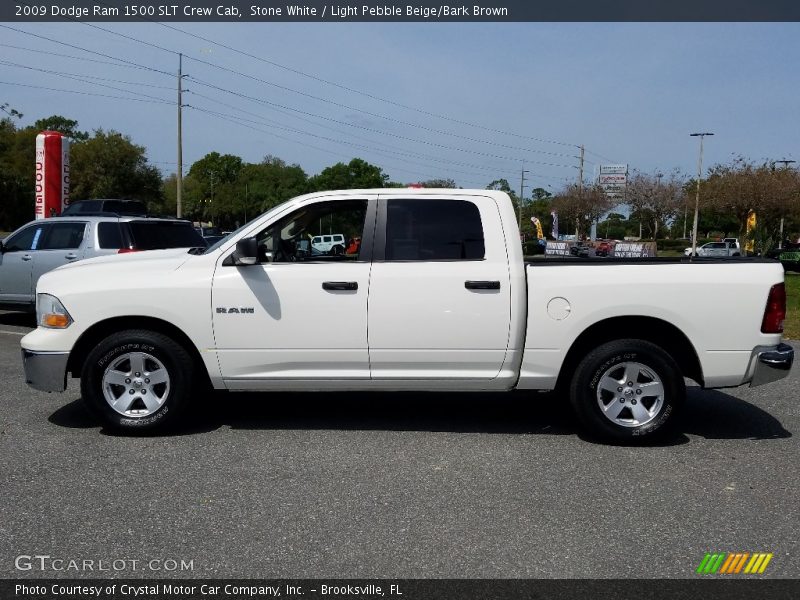 Stone White / Light Pebble Beige/Bark Brown 2009 Dodge Ram 1500 SLT Crew Cab