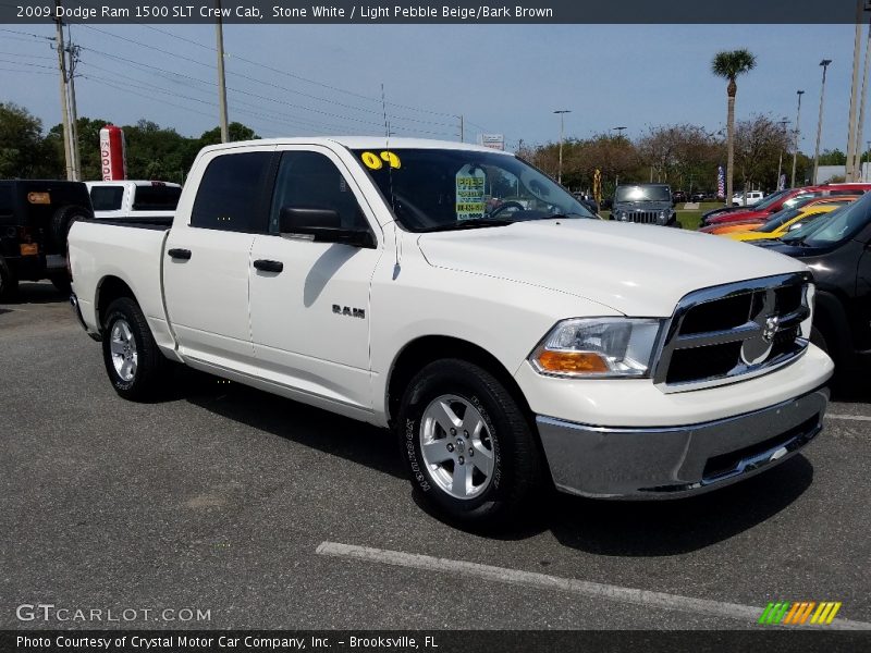Stone White / Light Pebble Beige/Bark Brown 2009 Dodge Ram 1500 SLT Crew Cab