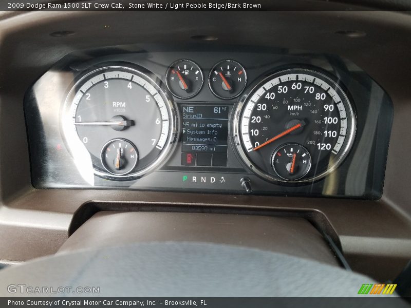 Stone White / Light Pebble Beige/Bark Brown 2009 Dodge Ram 1500 SLT Crew Cab