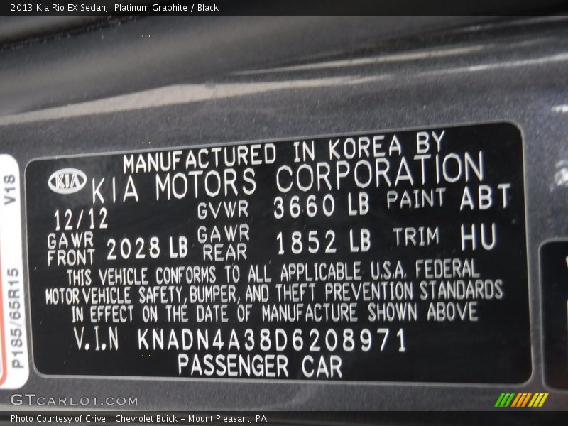 Platinum Graphite / Black 2013 Kia Rio EX Sedan