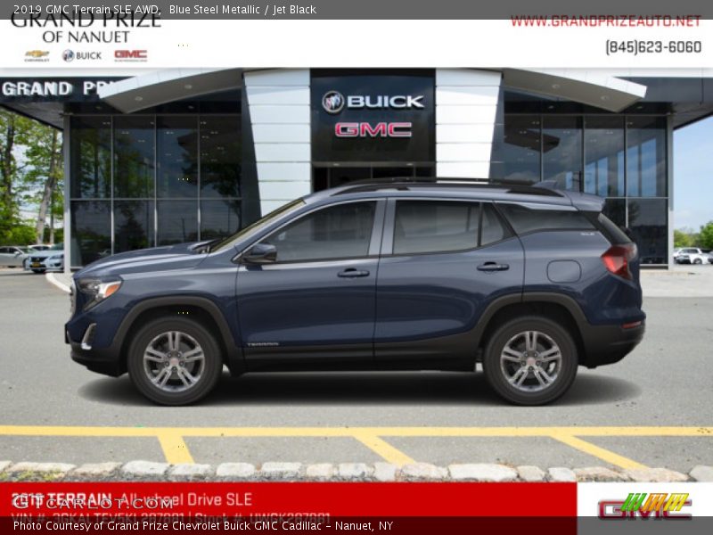 Blue Steel Metallic / Jet Black 2019 GMC Terrain SLE AWD