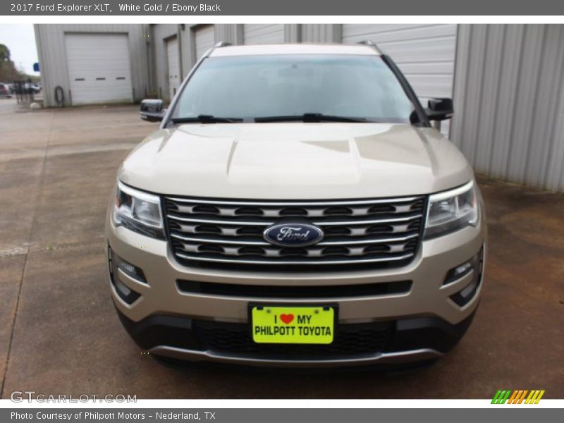 White Gold / Ebony Black 2017 Ford Explorer XLT