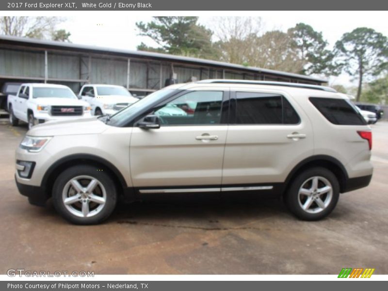 White Gold / Ebony Black 2017 Ford Explorer XLT