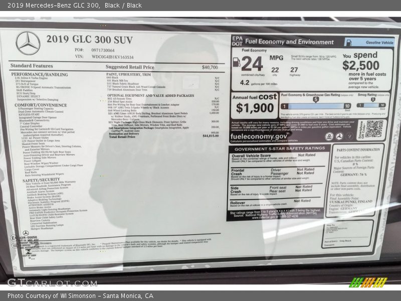 Black / Black 2019 Mercedes-Benz GLC 300