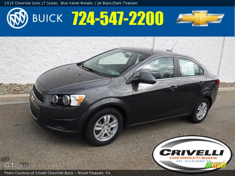 Blue Velvet Metallic / Jet Black/Dark Titanium 2016 Chevrolet Sonic LT Sedan