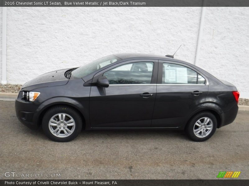 Blue Velvet Metallic / Jet Black/Dark Titanium 2016 Chevrolet Sonic LT Sedan