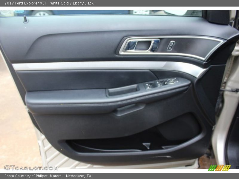 White Gold / Ebony Black 2017 Ford Explorer XLT
