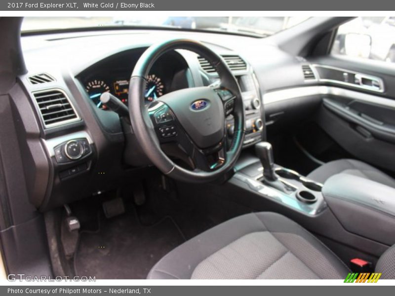 White Gold / Ebony Black 2017 Ford Explorer XLT