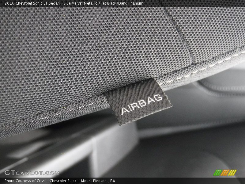 Blue Velvet Metallic / Jet Black/Dark Titanium 2016 Chevrolet Sonic LT Sedan