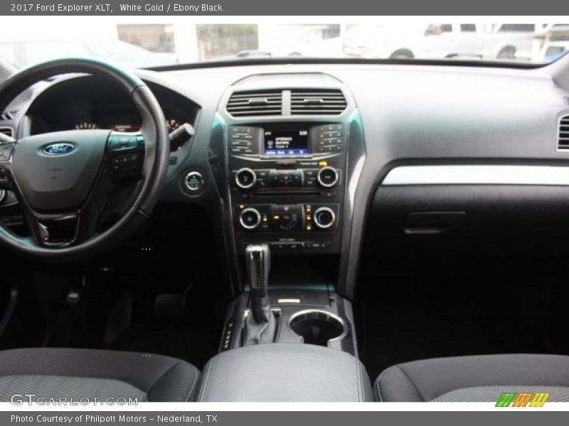 White Gold / Ebony Black 2017 Ford Explorer XLT