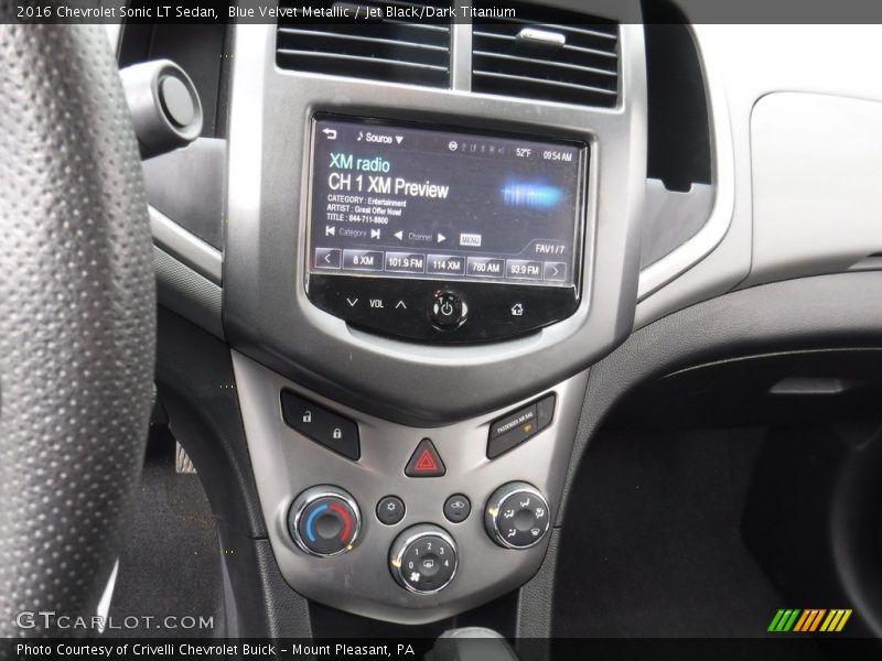 Blue Velvet Metallic / Jet Black/Dark Titanium 2016 Chevrolet Sonic LT Sedan