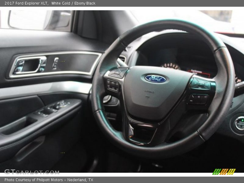 White Gold / Ebony Black 2017 Ford Explorer XLT
