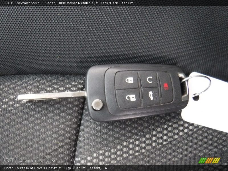 Blue Velvet Metallic / Jet Black/Dark Titanium 2016 Chevrolet Sonic LT Sedan