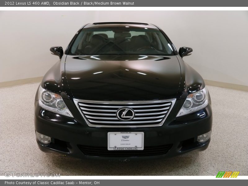 Obsidian Black / Black/Medium Brown Walnut 2012 Lexus LS 460 AWD