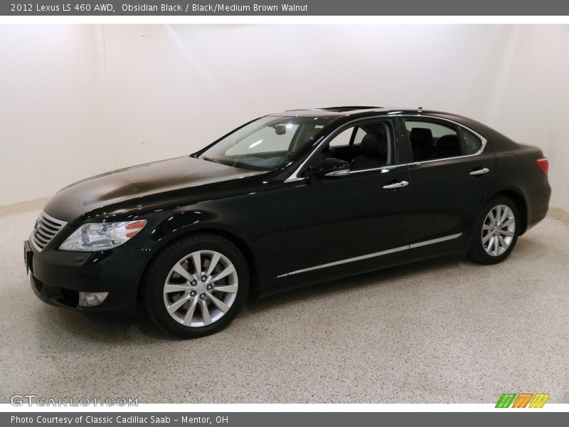 Obsidian Black / Black/Medium Brown Walnut 2012 Lexus LS 460 AWD