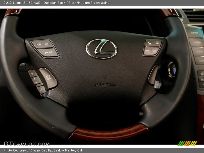 Obsidian Black / Black/Medium Brown Walnut 2012 Lexus LS 460 AWD