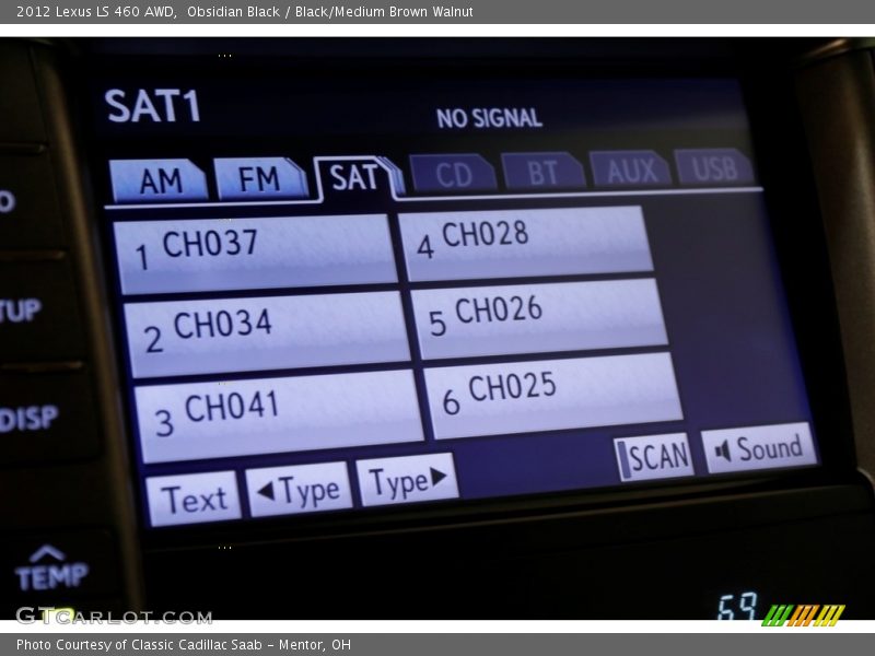 Obsidian Black / Black/Medium Brown Walnut 2012 Lexus LS 460 AWD