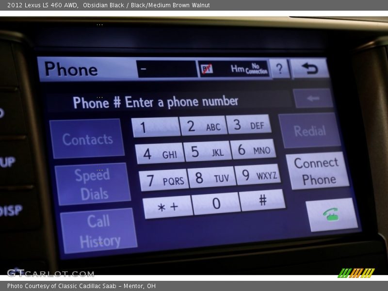 Obsidian Black / Black/Medium Brown Walnut 2012 Lexus LS 460 AWD
