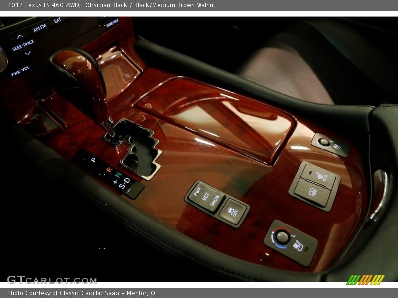 Obsidian Black / Black/Medium Brown Walnut 2012 Lexus LS 460 AWD