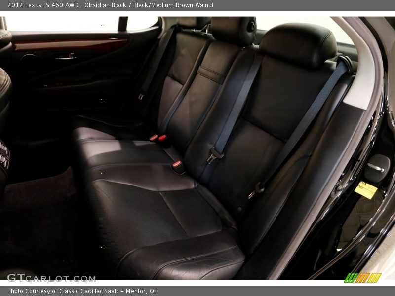 Obsidian Black / Black/Medium Brown Walnut 2012 Lexus LS 460 AWD