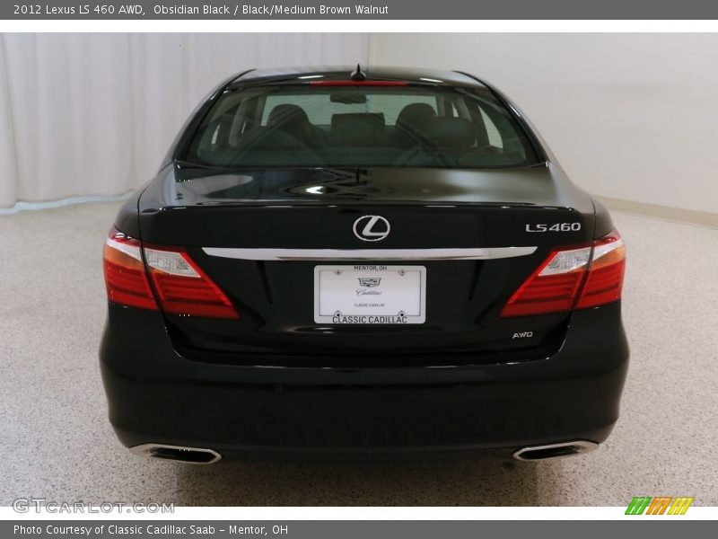 Obsidian Black / Black/Medium Brown Walnut 2012 Lexus LS 460 AWD