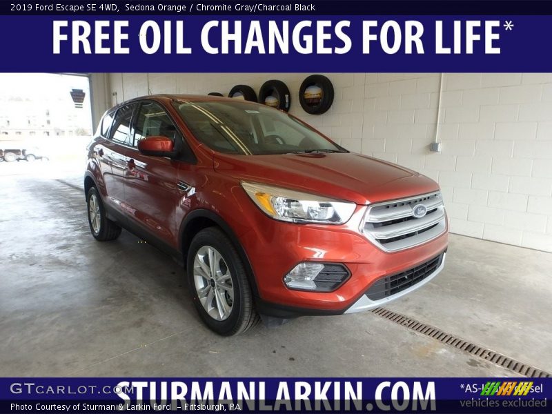 Sedona Orange / Chromite Gray/Charcoal Black 2019 Ford Escape SE 4WD