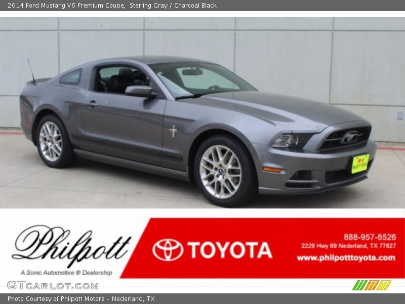 Sterling Gray / Charcoal Black 2014 Ford Mustang V6 Premium Coupe