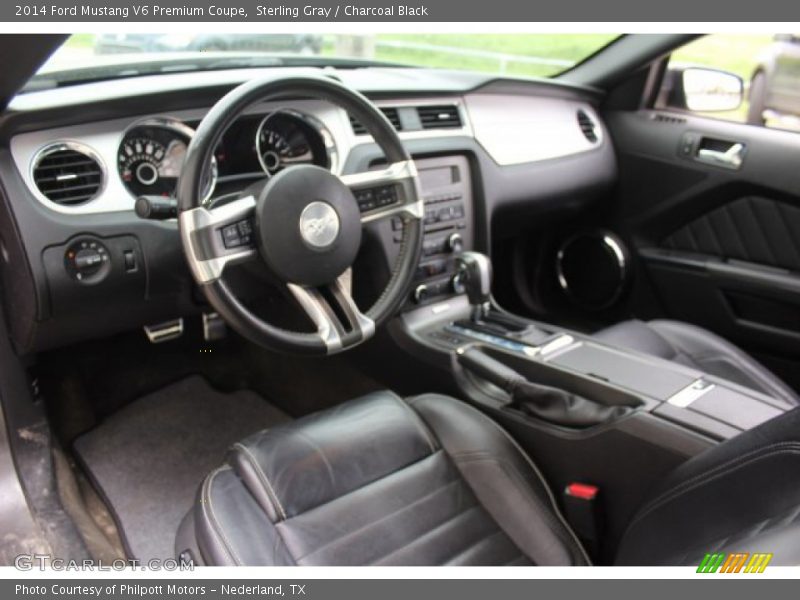 Sterling Gray / Charcoal Black 2014 Ford Mustang V6 Premium Coupe