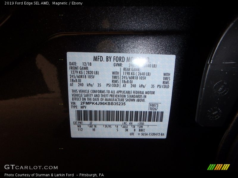 Magnetic / Ebony 2019 Ford Edge SEL AWD