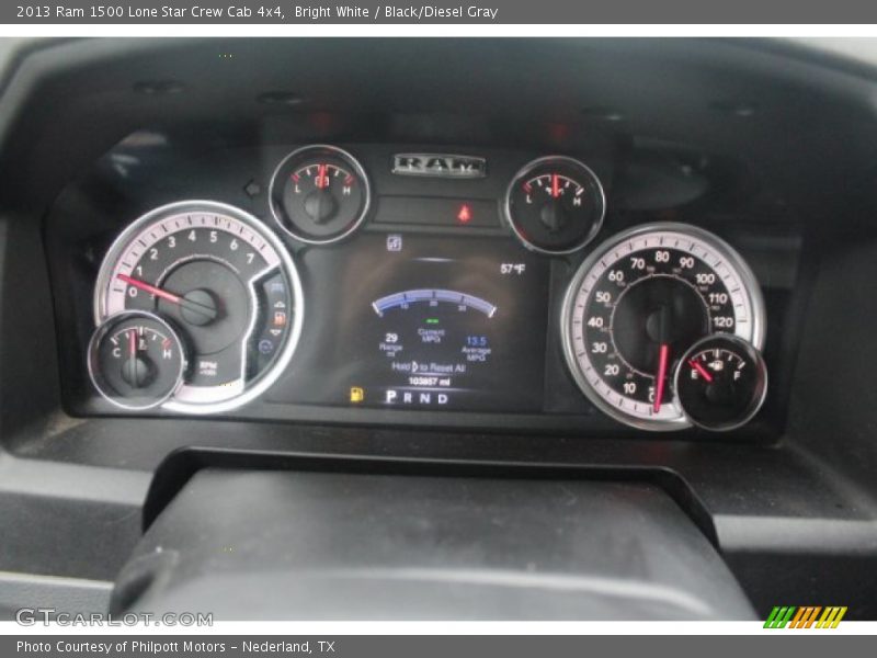 Bright White / Black/Diesel Gray 2013 Ram 1500 Lone Star Crew Cab 4x4