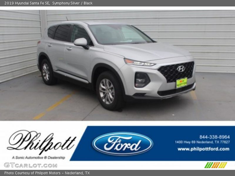 Symphony Silver / Black 2019 Hyundai Santa Fe SE