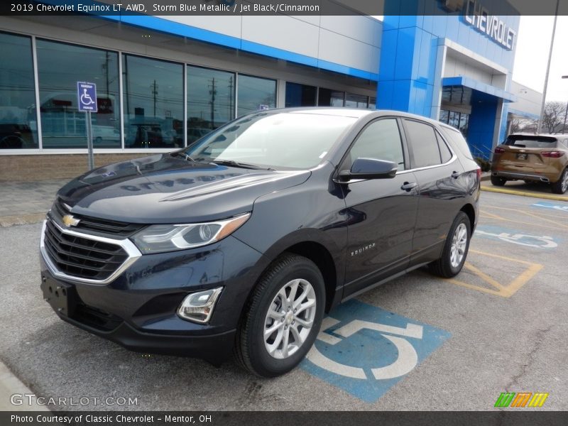 Storm Blue Metallic / Jet Black/Cinnamon 2019 Chevrolet Equinox LT AWD