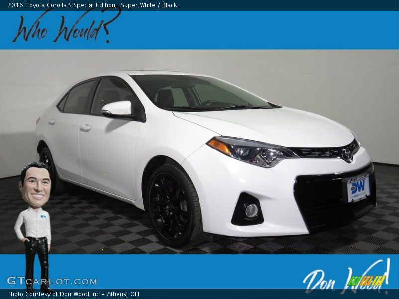 Super White / Black 2016 Toyota Corolla S Special Edition