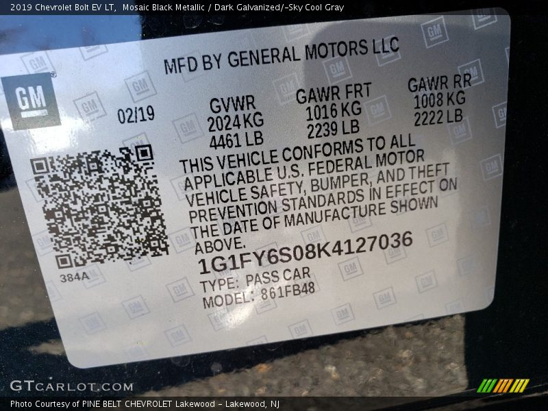 Mosaic Black Metallic / Dark Galvanized/­Sky Cool Gray 2019 Chevrolet Bolt EV LT