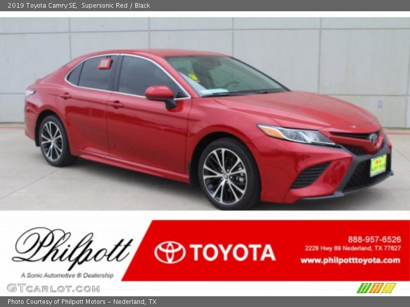 Supersonic Red / Black 2019 Toyota Camry SE