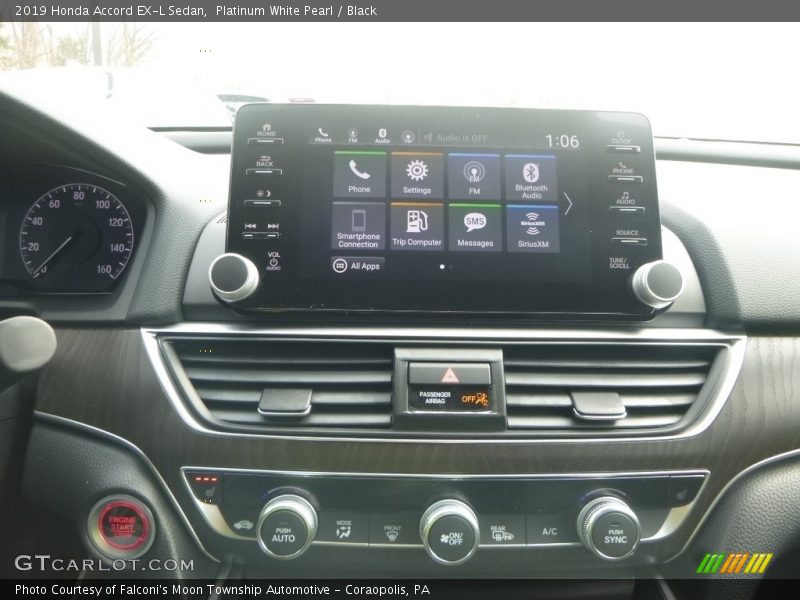 Platinum White Pearl / Black 2019 Honda Accord EX-L Sedan