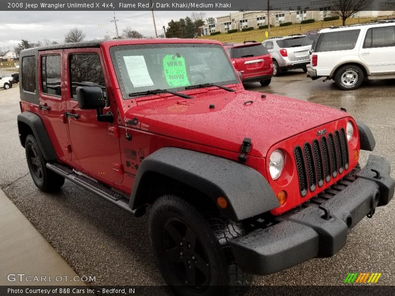 Flame Red / Dark Khaki/Medium Khaki 2008 Jeep Wrangler Unlimited X 4x4