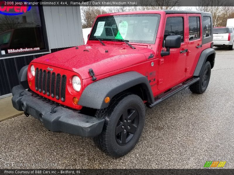 Flame Red / Dark Khaki/Medium Khaki 2008 Jeep Wrangler Unlimited X 4x4