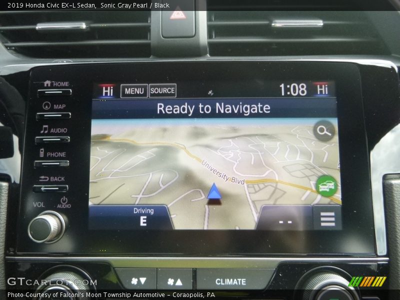 Navigation of 2019 Civic EX-L Sedan