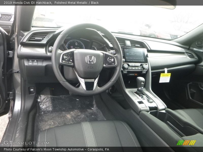 Polished Metal Metallic / Black 2019 Honda Civic EX Hatchback