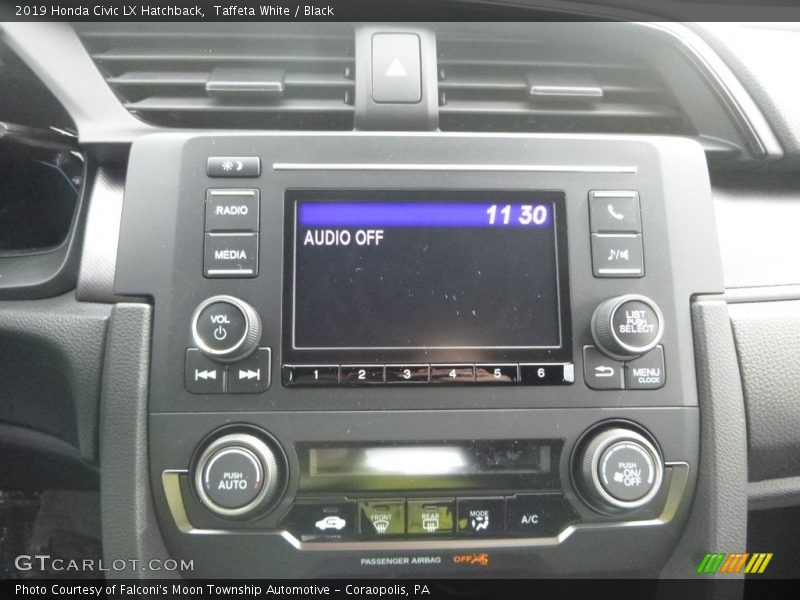 Taffeta White / Black 2019 Honda Civic LX Hatchback