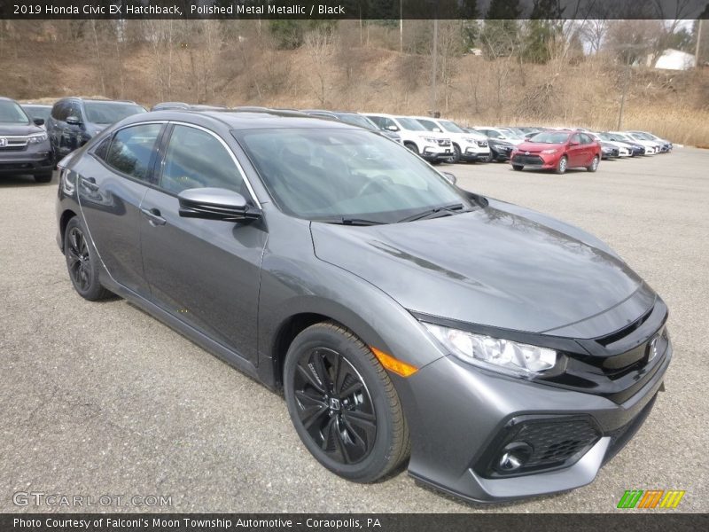 Polished Metal Metallic / Black 2019 Honda Civic EX Hatchback