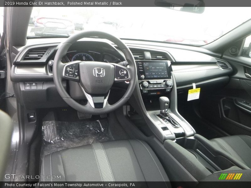 Polished Metal Metallic / Black 2019 Honda Civic EX Hatchback