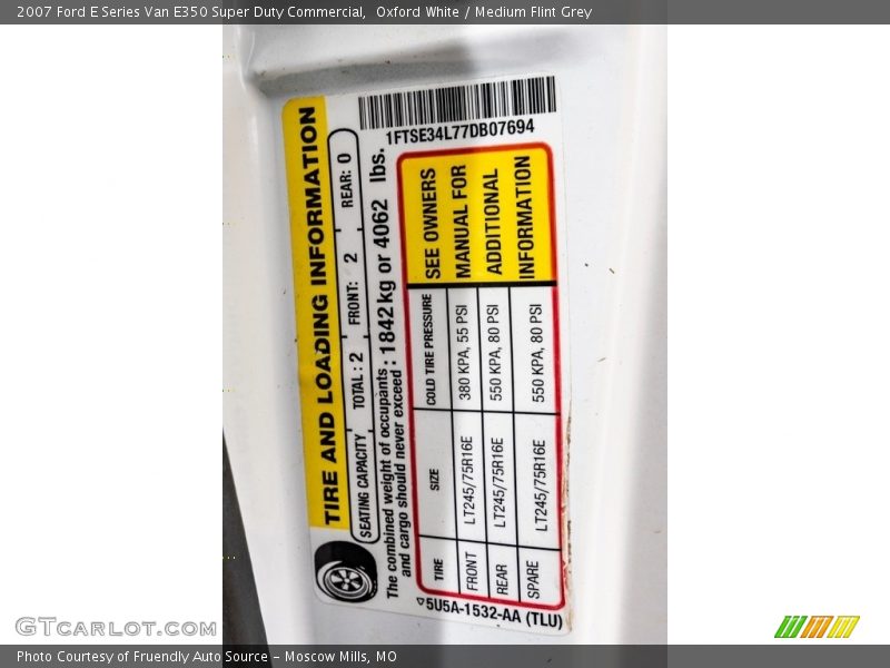 Oxford White / Medium Flint Grey 2007 Ford E Series Van E350 Super Duty Commercial