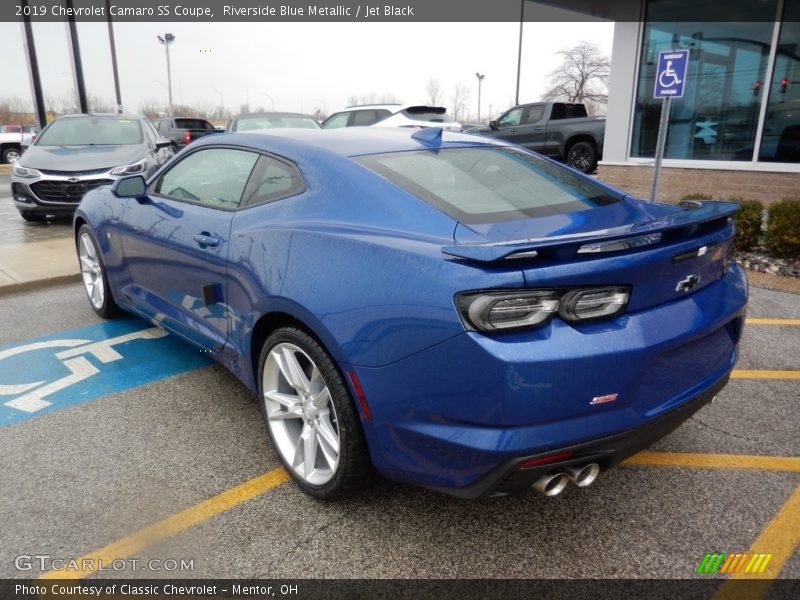 Riverside Blue Metallic / Jet Black 2019 Chevrolet Camaro SS Coupe