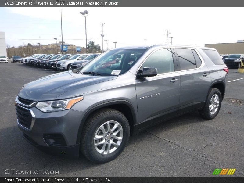 Satin Steel Metallic / Jet Black 2019 Chevrolet Traverse LS AWD